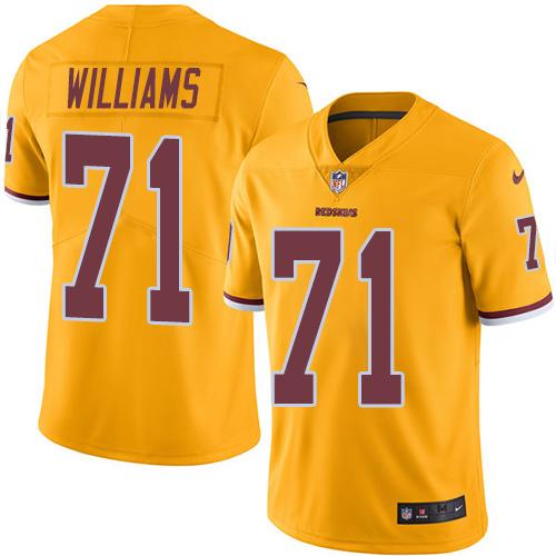 Washington Commanders #71 Trent Williams Gold Youth Stitched Limited Rush Jersey Youth cheap jerseys for sale - CheapJerseys.Shop