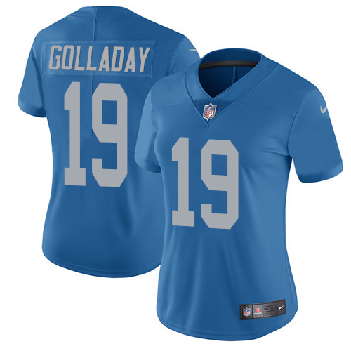 Detroit Lions #19 Kenny Golladay Blue Throwback Women's Stitched Vapor Untouchable Limited Jersey Womens cheap jerseys for sale - CheapJerseys.Shop