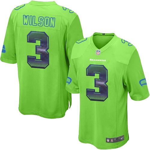 Seattle Seahawks #3 Russell Wilson Green Alternate Men's Stitched Limited Strobe Jersey Men's cheap jerseys for sale - CheapJerseys.Shop