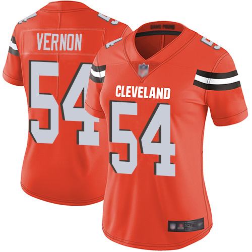 Cleveland Browns #54 Olivier Vernon Orange Alternate Women's Stitched Vapor Untouchable Limited Jersey Womens cheap jerseys for sale - CheapJerseys.Shop