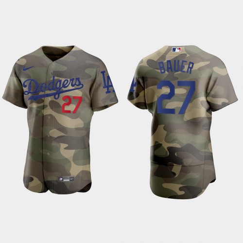Los Angeles Los Angeles Dodgers #27 Trevor Bauer Men's 2021 Armed Forces Day Authentic Jersey -Camo Men's cheap jerseys for sale - CheapJerseys.Shop