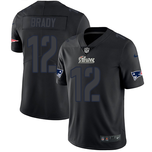 Patriots #12 Tom Brady Black Men's Stitched Limited Rush Impact Jersey cheap jerseys for sale - CheapJerseys.Shop