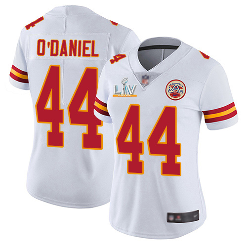 Kansas City Chiefs #44 Dorian O'Daniel White Women's Super Bowl LV Bound Stitched Vapor Untouchable Limited Jersey Womens cheap jerseys for sale - CheapJerseys.Shop