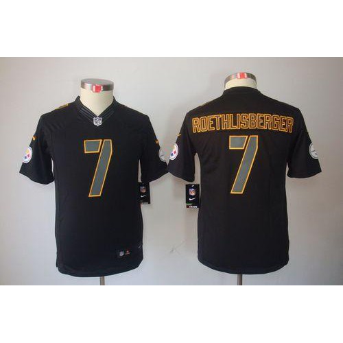 Pittsburgh Steelers #7 Ben Roethlisberger Black Impact Youth Stitched Limited Jersey Youth cheap jerseys for sale - CheapJerseys.Shop