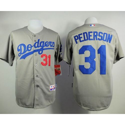 Los Angeles Dodgers #31 Joc Pederson Grey Cool Base Stitched Jersey Men's cheap jerseys for sale - CheapJerseys.Shop