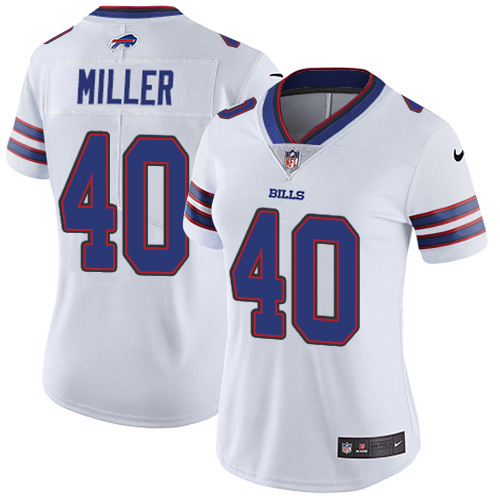 Bills #40 Von Miller White Women's Stitched Vapor Untouchable Limited Jersey cheap jerseys for sale - CheapJerseys.Shop