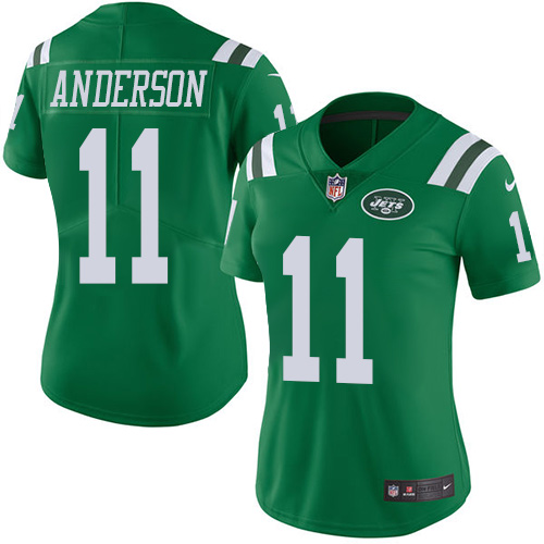 New York Jets #11 Robby Anderson Green Women's Stitched Limited Rush Jersey Womens cheap jerseys for sale - CheapJerseys.Shop