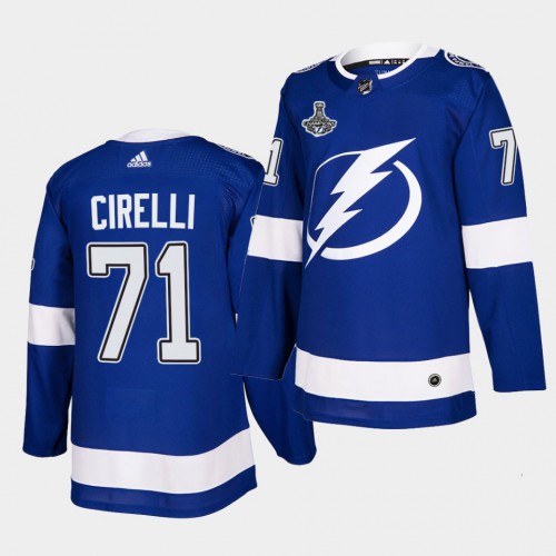 Tampa Bay Lightning #71 Anthony Cirelli Blue Home Authentic 2021 Stanley Cup Champions Jersey Men's cheap jerseys for sale - CheapJerseys.Shop