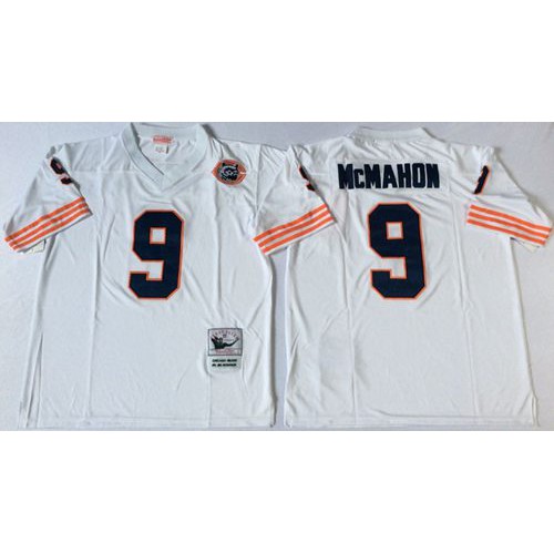 Mitchell&Ness Chicago Bears #9 Jim McMahon White Big No. Throwback Stitched Jersey Men's cheap jerseys for sale - CheapJerseys.Shop