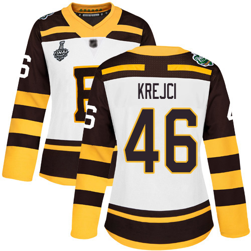 Boston Bruins #46 David Krejci White Authentic 2019 Winter Classic Stanley Cup Final Bound Women's Stitched Jersey Womens cheap jerseys for sale - CheapJerseys.Shop