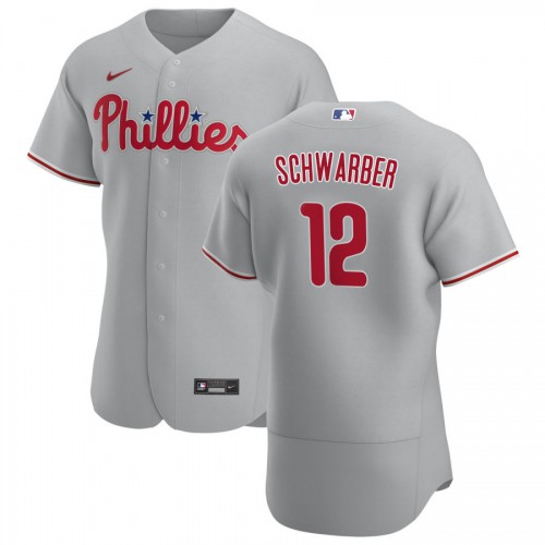 Philadelphia Philadelphia Phillies #12 Kyle Schwarber Men's Gray Road 2020 Authentic Player Jersey Men's cheap jerseys for sale - CheapJerseys.Shop