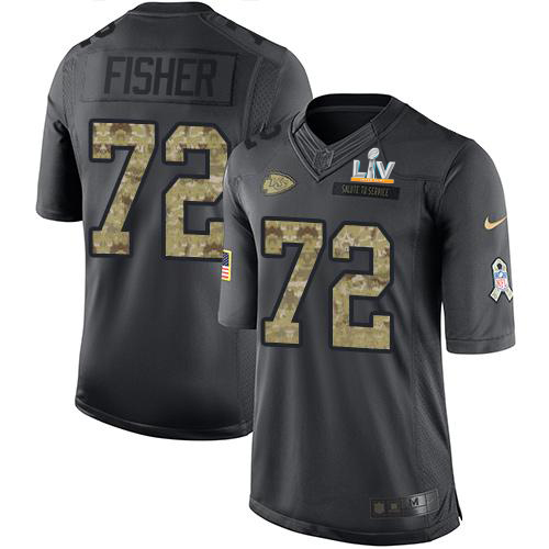 Kansas City Chiefs #72 Eric Fisher Black Men's Super Bowl LV Bound Stitched Limited 2016 Salute to Service Jersey Men's cheap jerseys for sale - CheapJerseys.Shop
