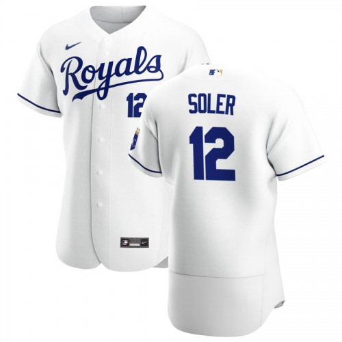 Kansas City Kansas City Royals #12 Jorge Soler Men's White Home 2020 Authentic Player Jersey Men's cheap jerseys for sale - CheapJerseys.Shop