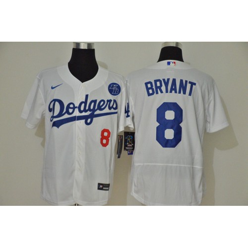 Los Angeles Los Angeles Dodgers #8 Kobe Bryant Men??s White Authentic KB Patch Jersey Men's cheap jerseys for sale - CheapJerseys.Shop