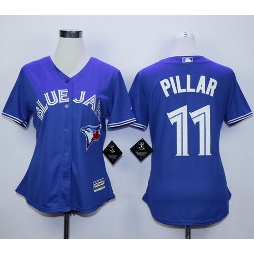 Toronto Blue Jays #11 Kevin Pillar Blue Alternate Women's Stitched Jersey Womens cheap jerseys for sale - CheapJerseys.Shop