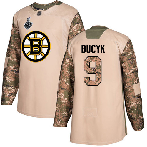 Boston Bruins #9 Johnny Bucyk Camo Authentic 2017 Veterans Day Stanley Cup Final Bound Stitched Jersey Men's cheap jerseys for sale - CheapJerseys.Shop