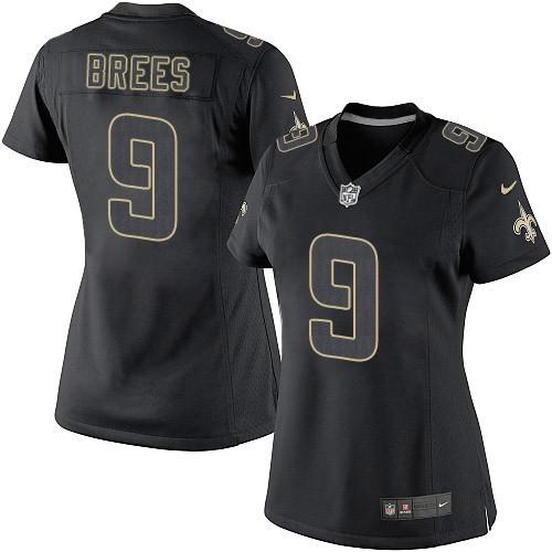 Saints #9 Drew Brees Black Impact Women's Stitched Limited Jersey cheap jerseys for sale - CheapJerseys.Shop