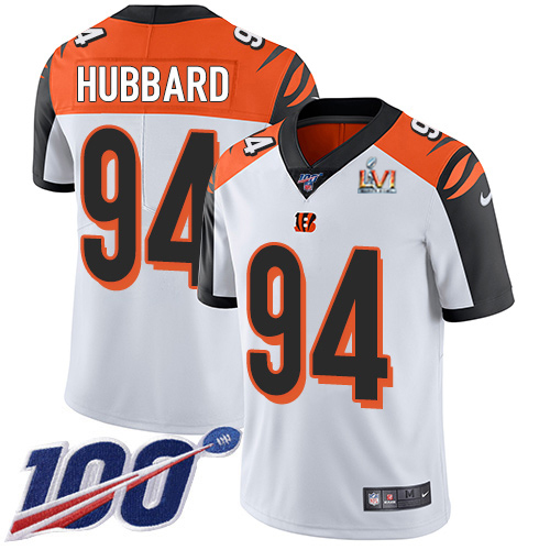 Bengals #94 Sam Hubbard White Super Bowl LVI Patch Men's Stitched 100th Season Vapor Limited Jersey cheap jerseys for sale - CheapJerseys.Shop
