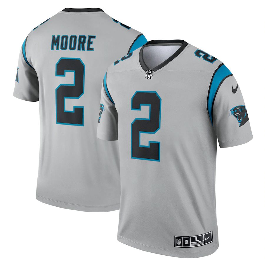 Carolina Panthers #2 D.J. Moore Men's Silver Inverted Legend Jersey cheap jerseys for sale - CheapJerseys.Shop