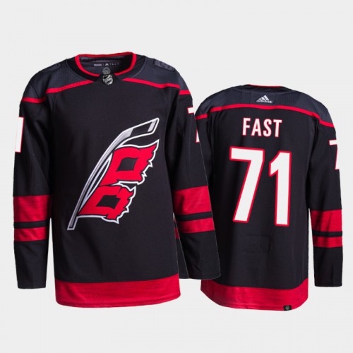Carolina Hurricanes #71 Jesper Fast Men's 2021-22 Alternate Authentic Jersey - Black Men's cheap jerseys for sale - CheapJerseys.Shop