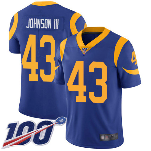 Los Angeles Rams #43 John Johnson III Royal Blue Alternate Men's Stitched 100th Season Vapor Limited Jersey Men's cheap jerseys for sale - CheapJerseys.Shop