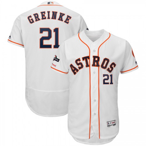 Houston Houston Astros #21 Zack Greinke Majestic 2019 Postseason Authentic Flex Base Player Jersey White Men's cheap jerseys for sale - CheapJerseys.Shop