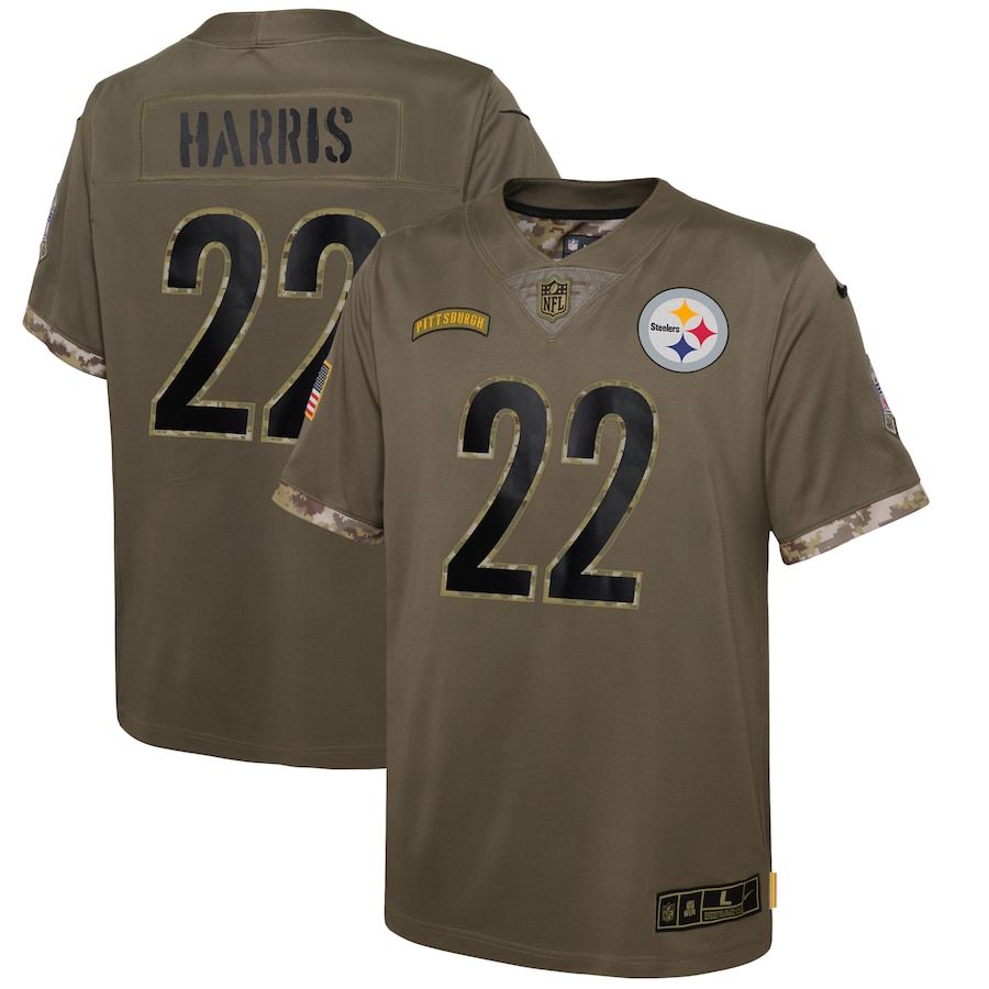 Pittsburgh Steelers #22 Najee Harris Youth 2022 Salute To Service Limited Jersey - Olive cheap jerseys for sale - CheapJerseys.Shop