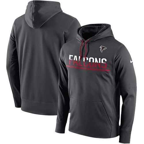 Men's Atlanta Falcons Anthracite Sideline Circuit Pullover Performance Hoodie cheap jerseys for sale - CheapJerseys.Shop