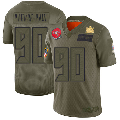 Tampa Bay Buccaneers #90 Jason Pierre-Paul Camo Men's Super Bowl LV Champions Patch Stitched Limited 2019 Salute To Service Jersey Men's cheap jerseys for sale - CheapJerseys.Shop