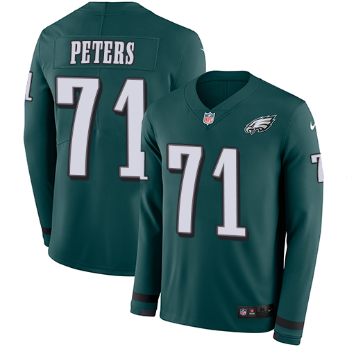 Philadelphia Eagles #71 Jason Peters Midnight Green Team Color Men's Stitched Limited Therma Long Sleeve Jersey Men's cheap jerseys for sale - CheapJerseys.Shop