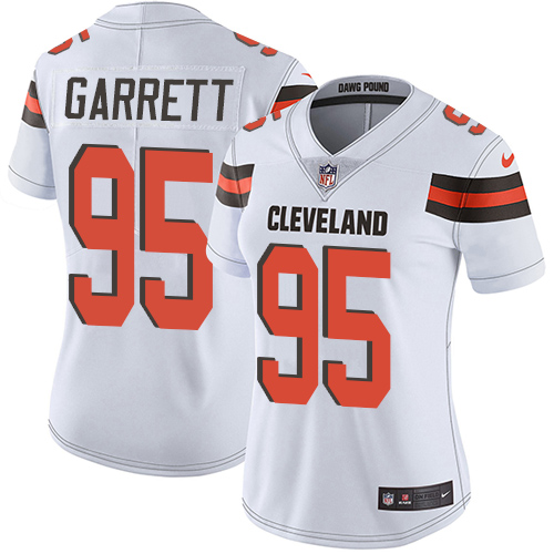 Browns #95 Myles Garrett White Women's Stitched Vapor Untouchable Limited Jersey cheap jerseys for sale - CheapJerseys.Shop