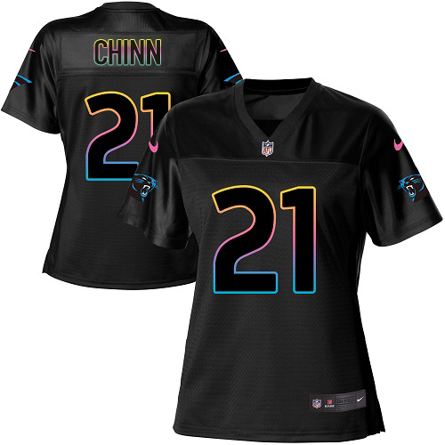 Panthers #21 Jeremy Chinn Black Women's Fashion Game Jersey cheap jerseys for sale - CheapJerseys.Shop