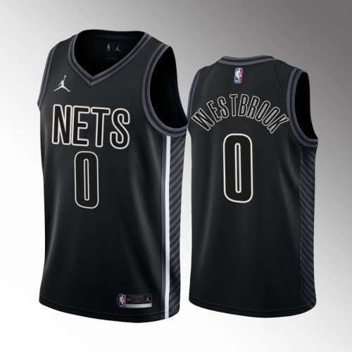 Brooklyn Nets #0 Russell Westbrook Mens Black 2022-23 Statement Edition Jersey Mens cheap jerseys for sale - CheapJerseys.Shop