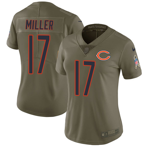 Chicago Bears #17 Anthony Miller Olive Women's Stitched Limited 2017 Salute to Service Jersey Womens cheap jerseys for sale - CheapJerseys.Shop