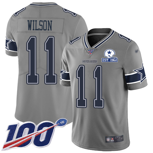Dallas Cowboys #11 Cedrick Wilson Gray Men's Stitched With Established In 1960 Patch Limited Inverted Legend 100th Season Jersey Men's cheap jerseys for sale - CheapJerseys.Shop