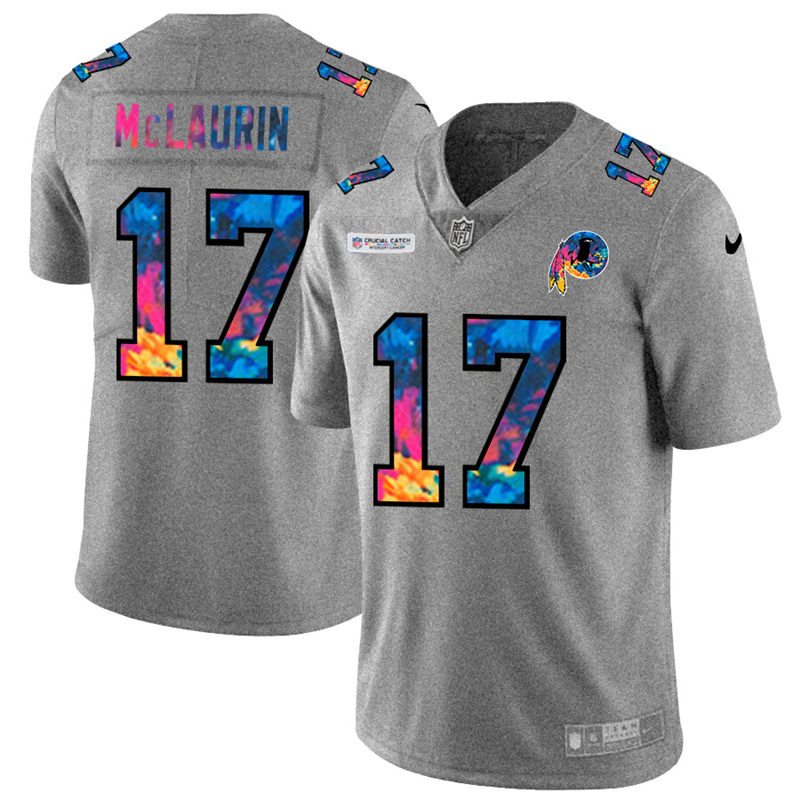 Washington Commanders #17 Terry McLaurin Men's Multi-Color 2020 Crucial Catch Jersey Greyheather cheap jerseys for sale - CheapJerseys.Shop