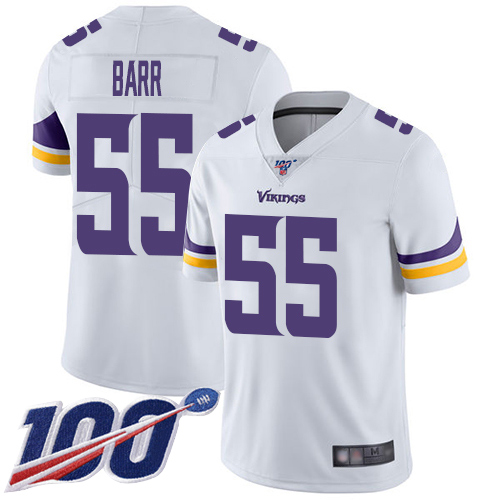 Minnesota Vikings #55 Anthony Barr White Men's Stitched 100th Season Vapor Limited Jersey Men's cheap jerseys for sale - CheapJerseys.Shop