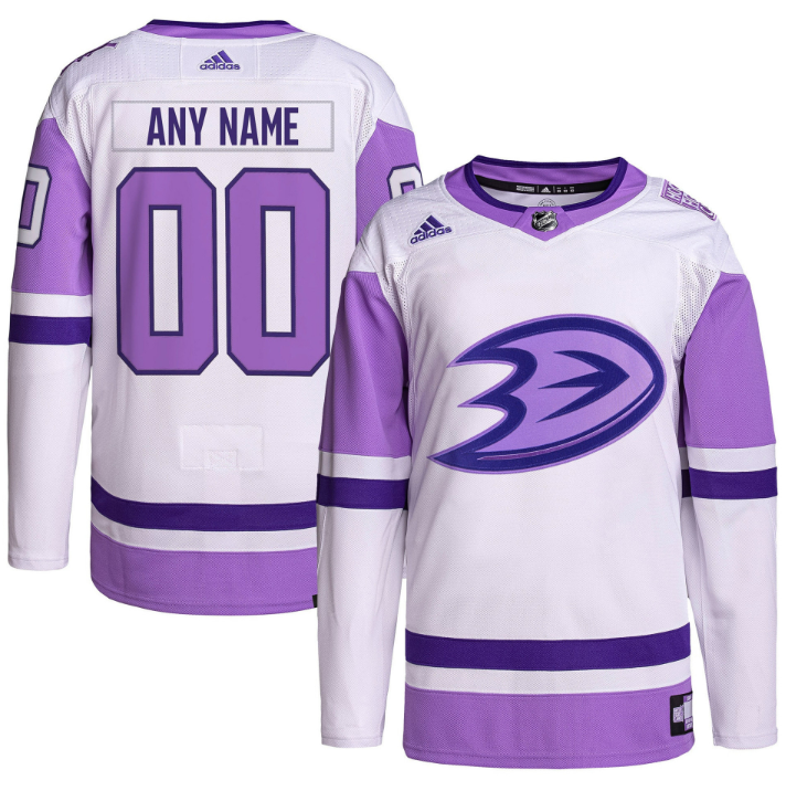 Anaheim Ducks Hockey Fights Cancer Primegreen Custom Jersey - White purple cheap jerseys for sale - CheapJerseys.Shop