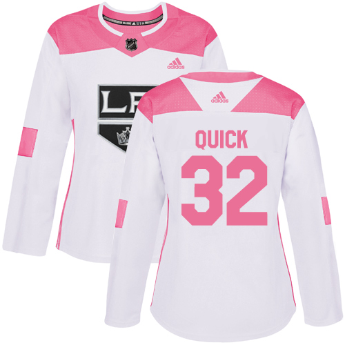 Los Angeles Kings #32 Jonathan Quick White/Pink Authentic Fashion Women's Stitched Jersey Womens cheap jerseys for sale - CheapJerseys.Shop