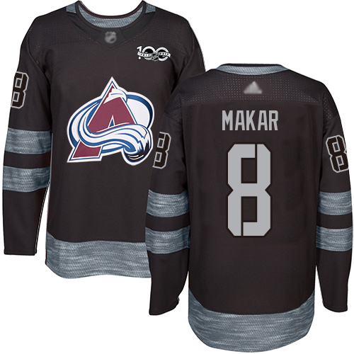 Colorado Avalanche #8 Cale Makar Black 1917-2017 100th Anniversary Stitched Jersey Men's cheap jerseys for sale - CheapJerseys.Shop