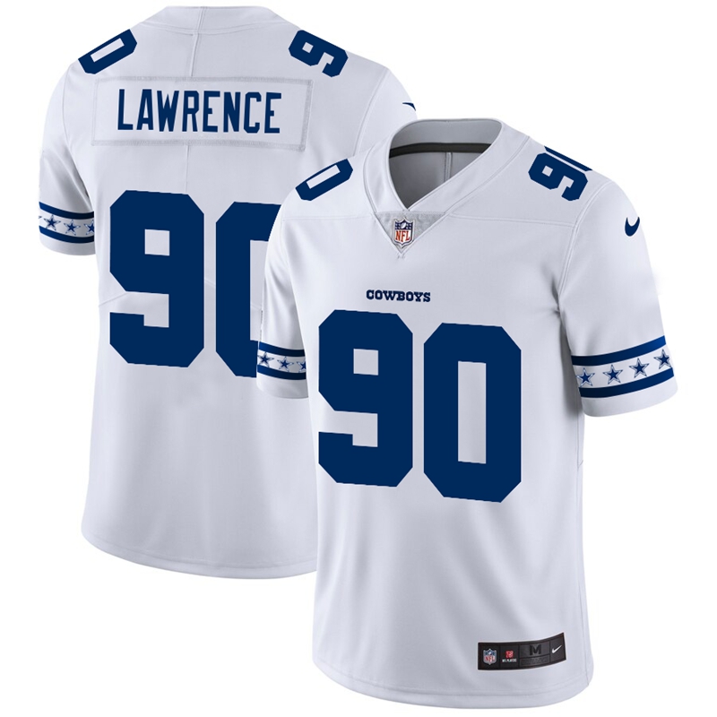 Dallas Cowboys #90 Demarcus Lawrence White Team Logo Vapor Limited Jersey cheap jerseys for sale - CheapJerseys.Shop