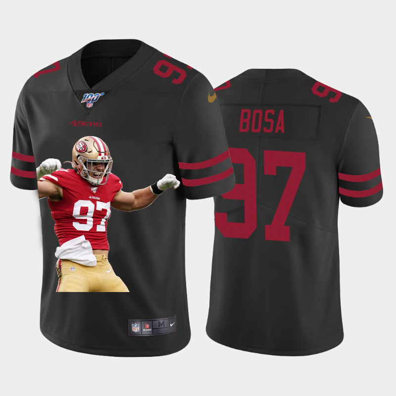 San Francisco 49ers #97 Nick Bosa Team Hero 3 Vapor Limited 100 Jersey Black cheap jerseys for sale - CheapJerseys.Shop