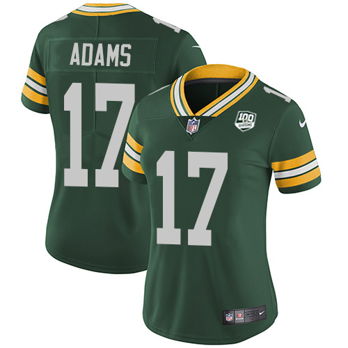 Packers #17 Davante Adams Green Team Color Women's 100th Season Stitched Vapor Untouchable Limited Jersey cheap jerseys for sale - CheapJerseys.Shop