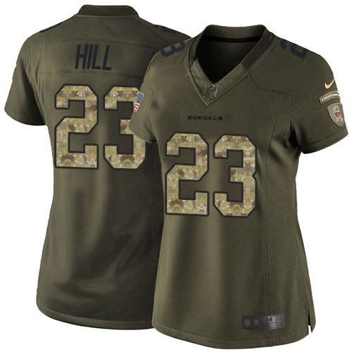 Bengals #23 Daxton Hill Green Women's Stitched Limited 2015 Salute To Service Jersey cheap jerseys for sale - CheapJerseys.Shop