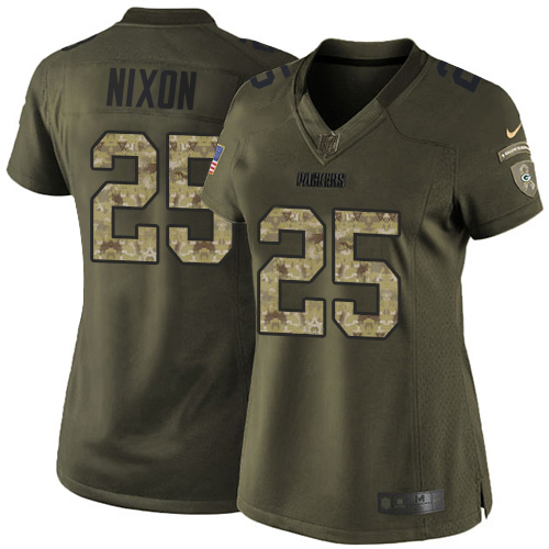 Packers #25 Keisean Nixon Green Women's Stitched Limited 2015 Salute To Service Jersey cheap jerseys for sale - CheapJerseys.Shop
