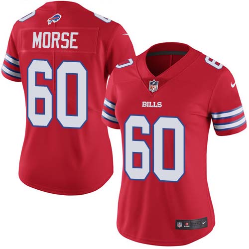 Buffalo Bills #60 Mitch Morse Red Women's Stitched Limited Rush Jersey Womens cheap jerseys for sale - CheapJerseys.Shop