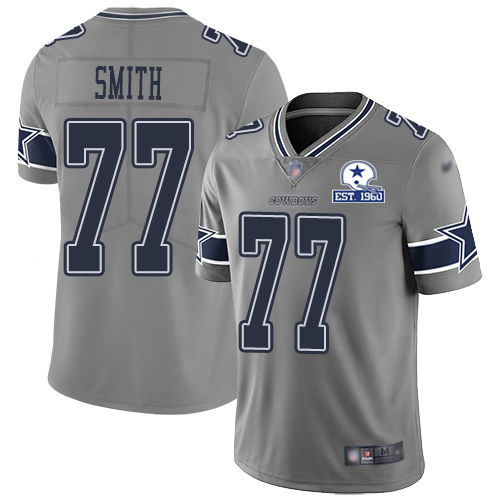 Dallas Cowboys #77 Tyron Smith Gray Men's Stitched With Established In 1960 Patch Limited Inverted Legend Jersey Men's cheap jerseys for sale - CheapJerseys.Shop