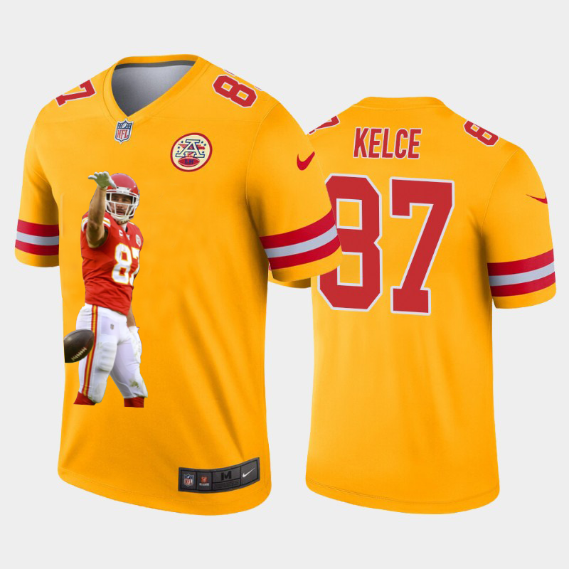 Kansas City Chiefs #87 Travis Kelce Team Hero 4 Vapor Limited Jersey Yellow cheap jerseys for sale - CheapJerseys.Shop