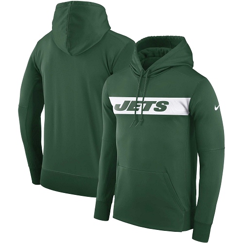 Men's New York Jets Green Sideline Team Performance Pullover Hoodie cheap jerseys for sale - CheapJerseys.Shop