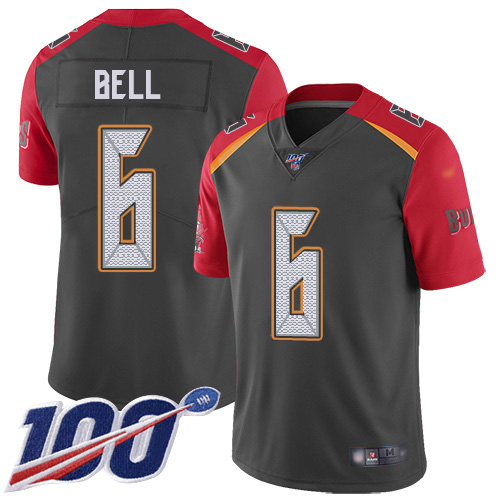 Tampa Bay Buccaneers #6 Le'Veon Bell Gray Men's Stitched Limited Inverted Legend 100th Season Jersey Men's cheap jerseys for sale - CheapJerseys.Shop